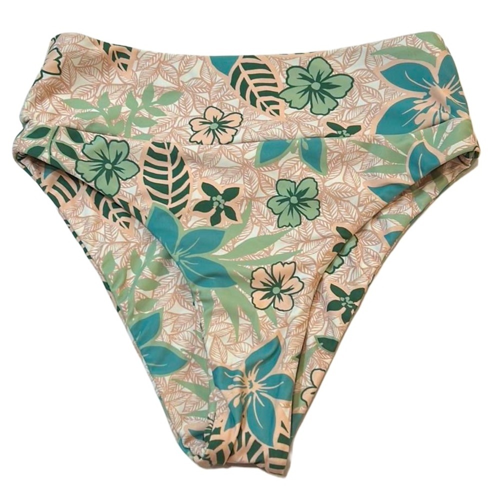 B. Swim Ariel High Waist Swim Bikini Bottom Forest Blossom Print XS New with Tag